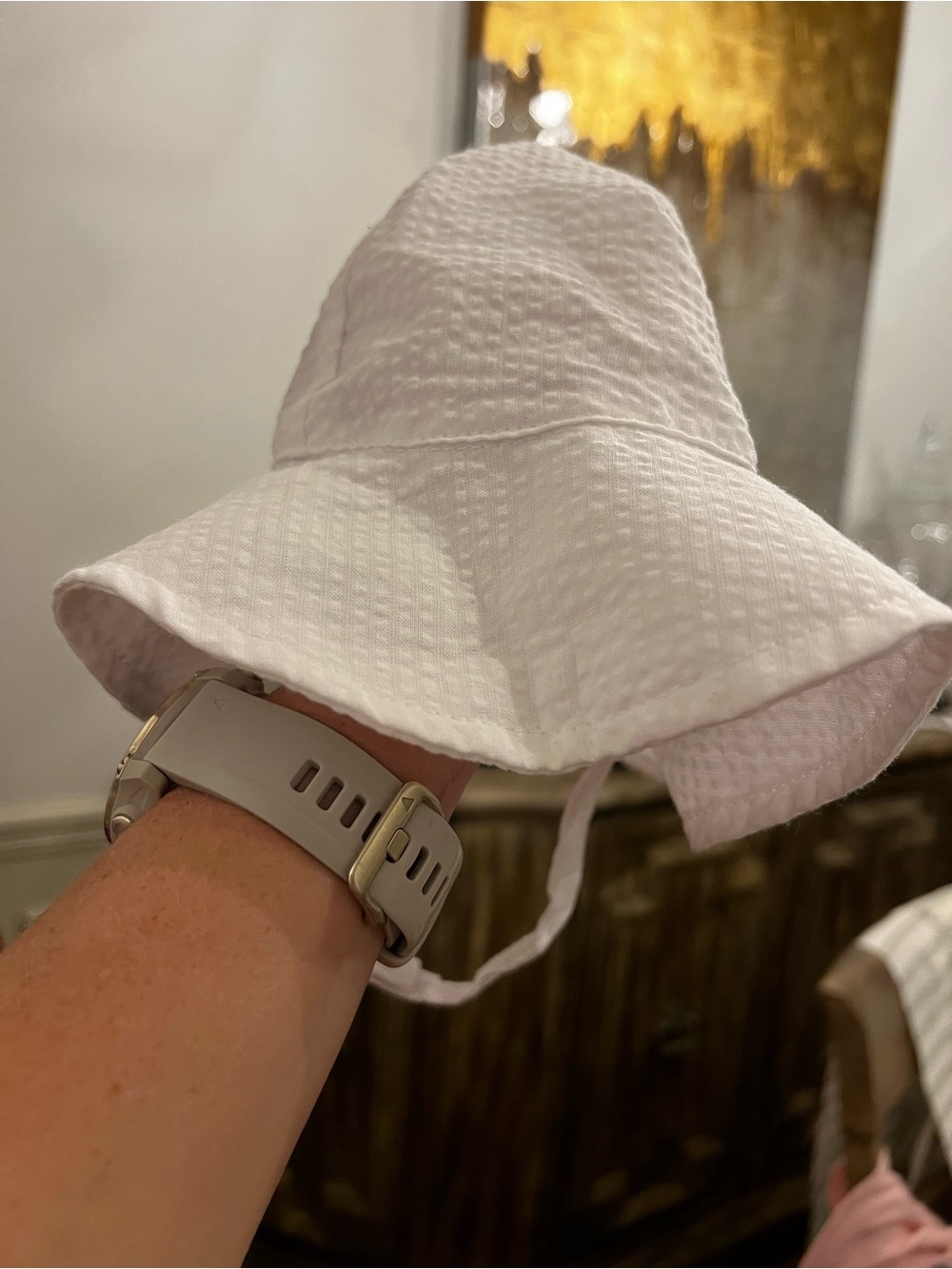 Huggalugs White Baby Sun Hat - Lightweight Infant Bucket Hat NWT